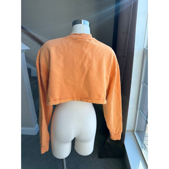 Collusion cropped orange crewneck sweatshirt, size XS - Picture 8 of 9